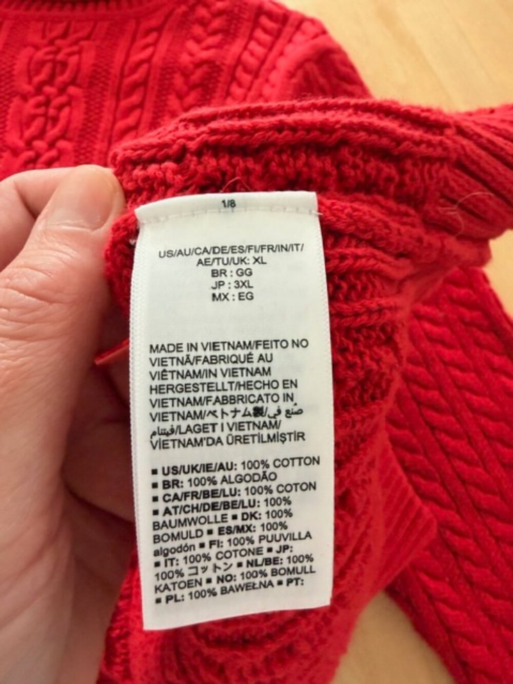 Amazon Essentials Red Cable Knit Turtleneck Sweater – Women’s XL - Picture 6 of 6